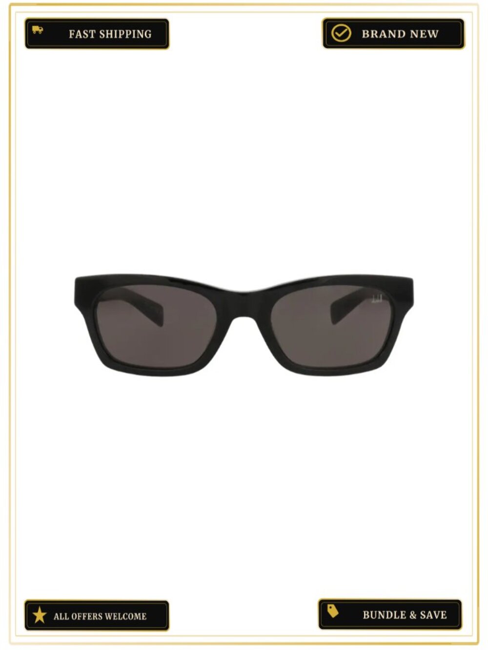 Square-Frame Recycled Acetate Sunglasses Grey Tinted Lens